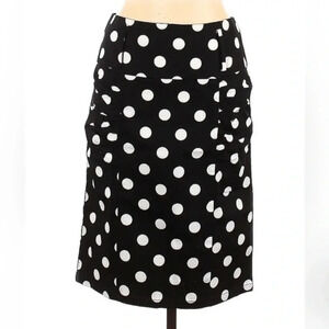 Kate Kasin Black White Polkadot Rockabilly Pinup Classic Pencil Skirt Size L NWT